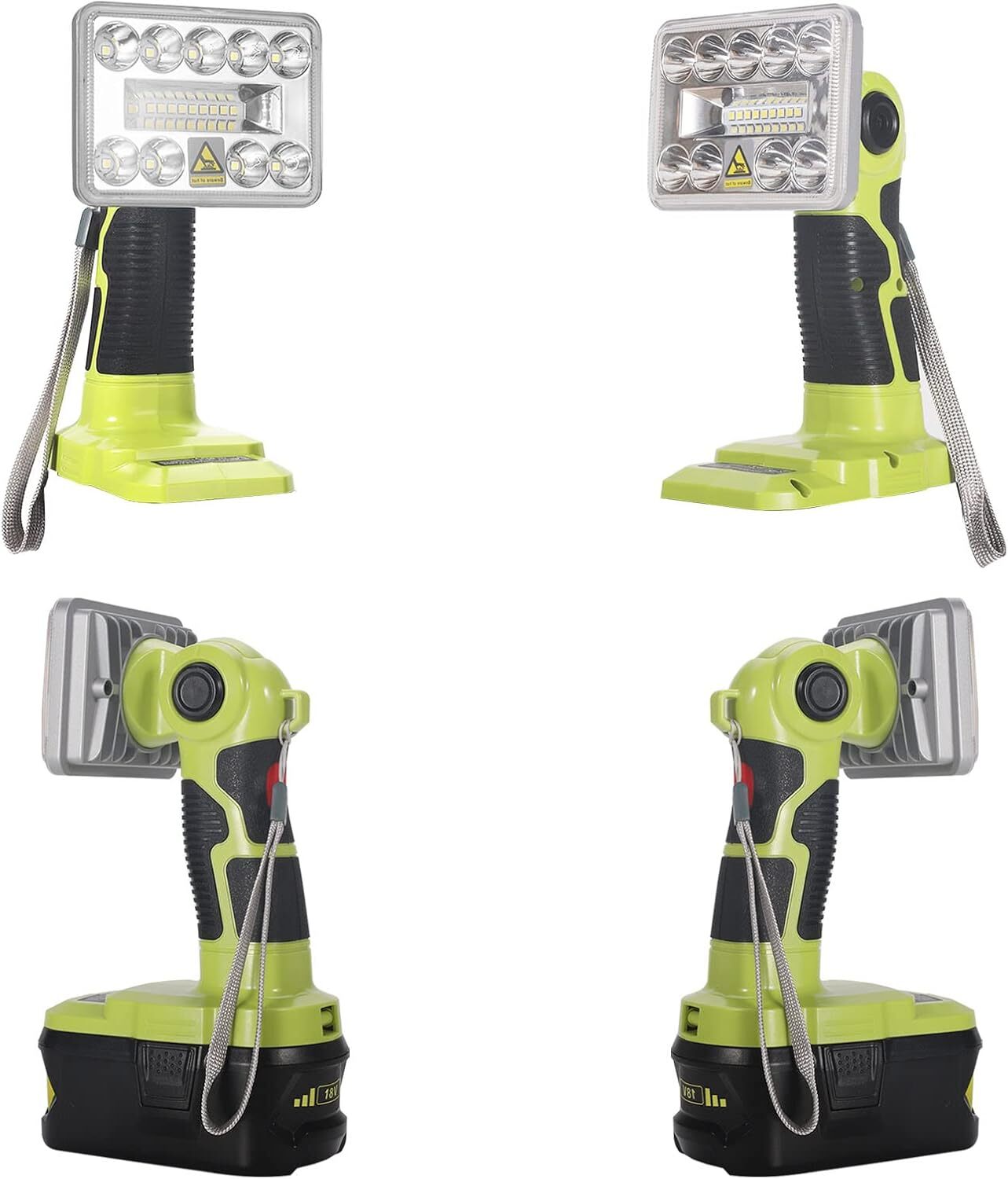 Cordless LED Work Light for Ryobi 18V Li-Ion Battery Handheld Jobsite Light 9W