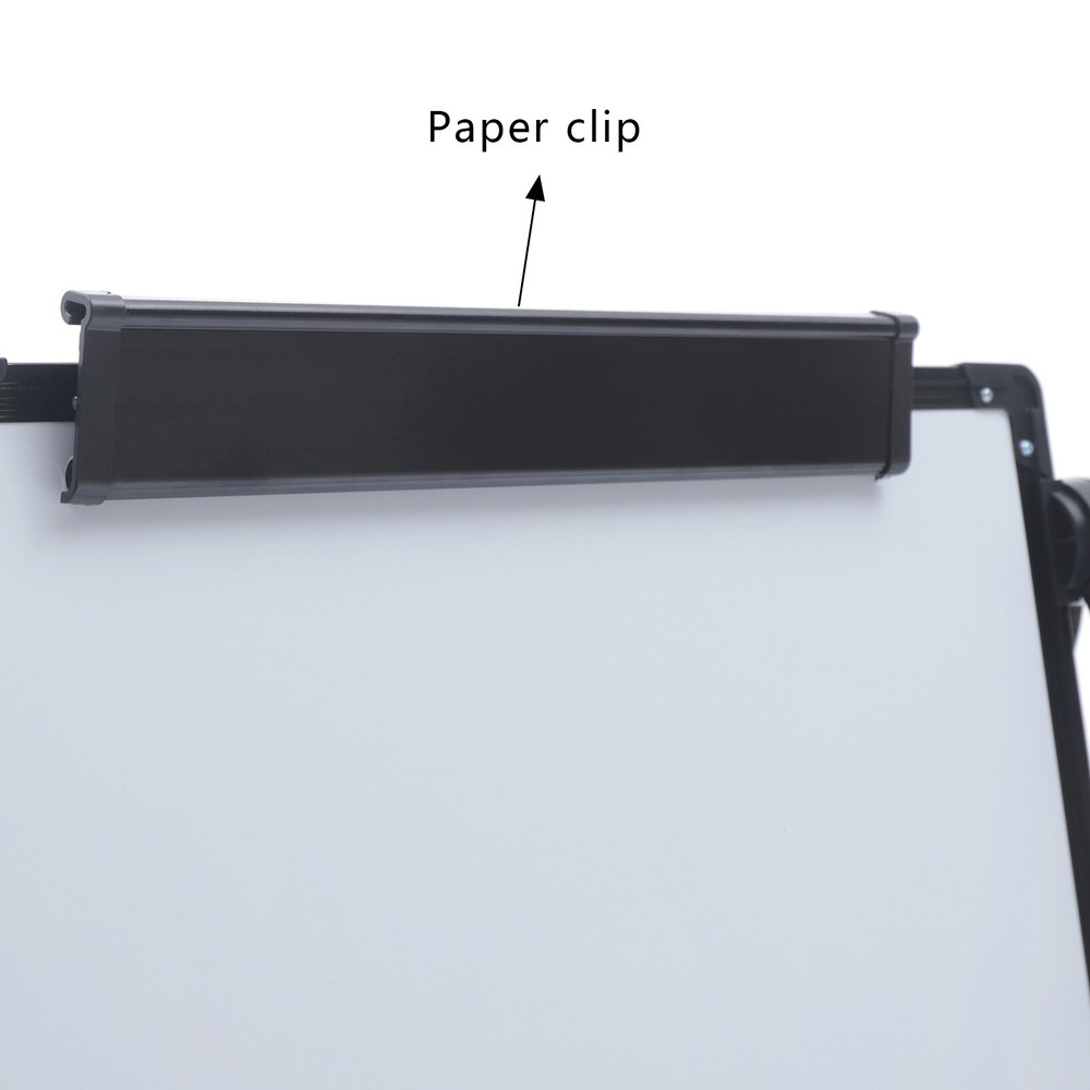 Black Frame Portable Whiteboard Height Adjustable Flip Chart Writing Memo Board