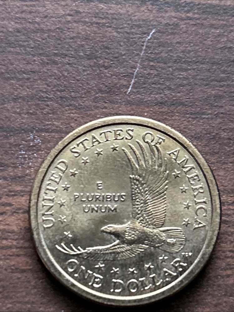 2000 D Sacagawea one dollar coin "wounded eagle" error coin .