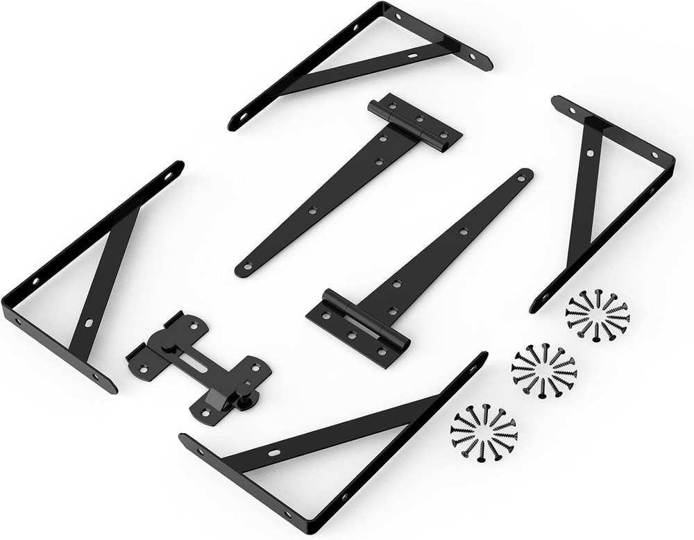 Fence Gate Frame Kit with 8 Inch Hinges and Gate Latch, Includes Corner Brace Br