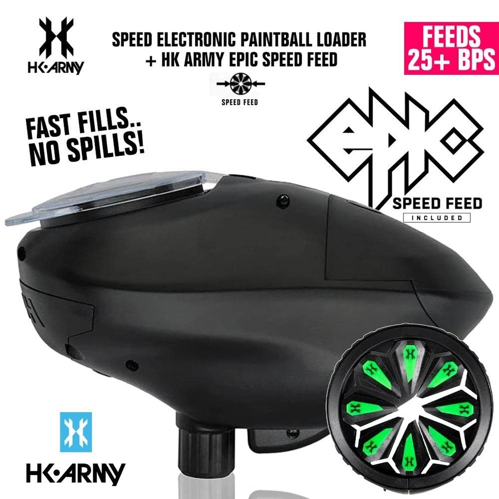 HK Army Speed Electronic Paintball Loader with Epic Speed Feed - Mint