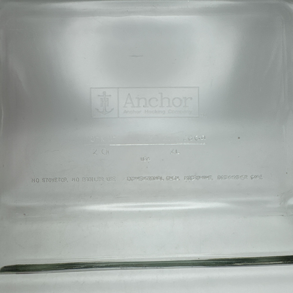 Anchor Hocking Clear Glass 8x11 2 Qt Casserole Baking Dish Pan Rectangular EUC
