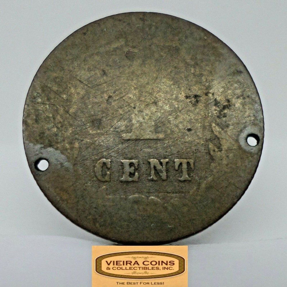 1880 Netherlands 1 Cent, Holed - #C22943NQ