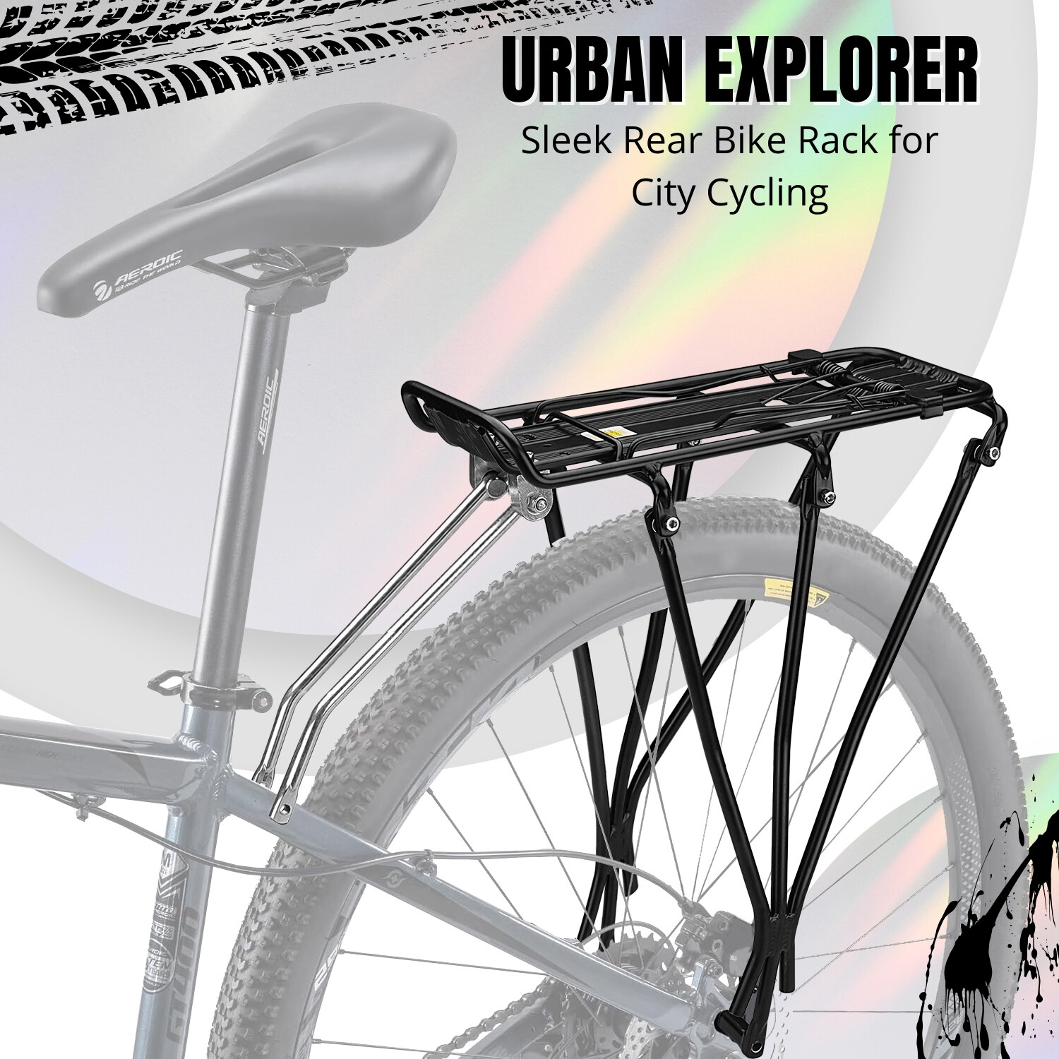 Bike Rear Rack Mount - Bicycle Back Seat Carrier Rack Aluminum for Road MTB Bike