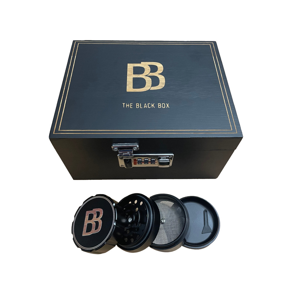 Stoner Box Kit - The Black Box – Lockable Bamboo Box