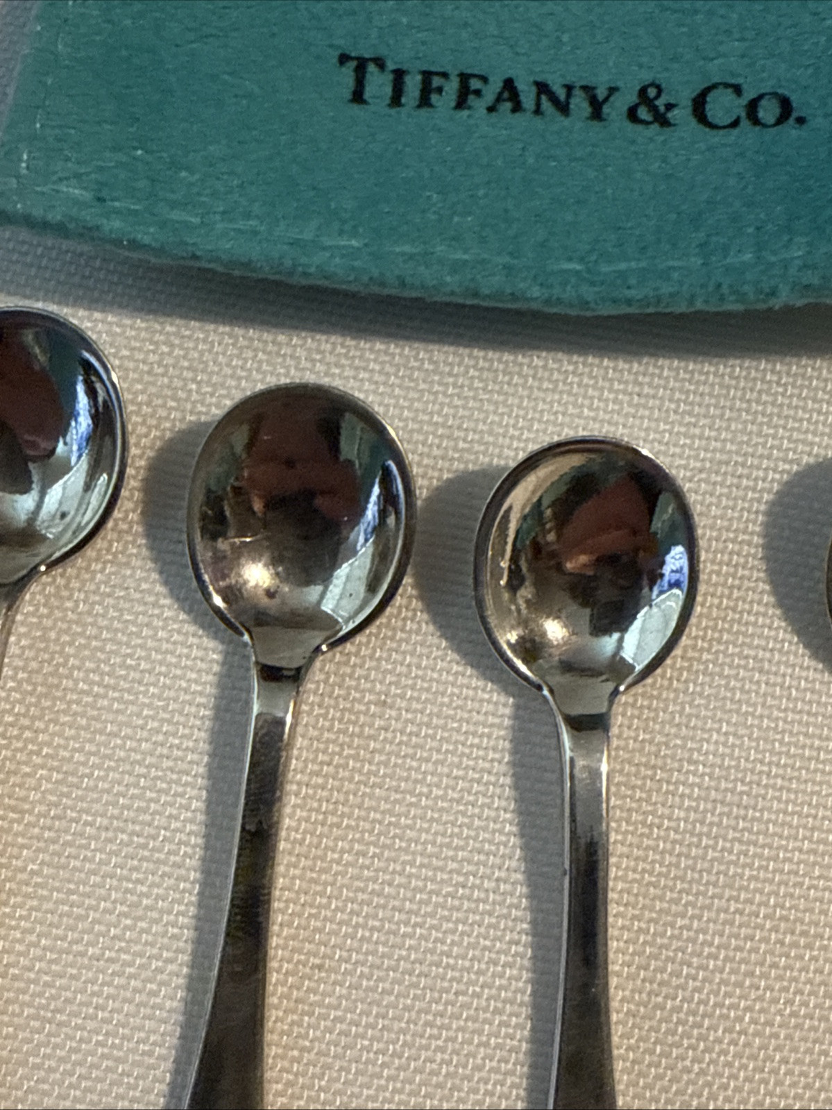 6 Tiffany & Co Antique Sterling Silver Salt Spoons