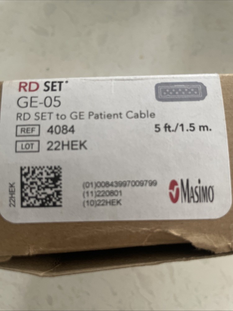 Masimo RD Set GE-05 REF 4084 Patient Cable 5 Ft