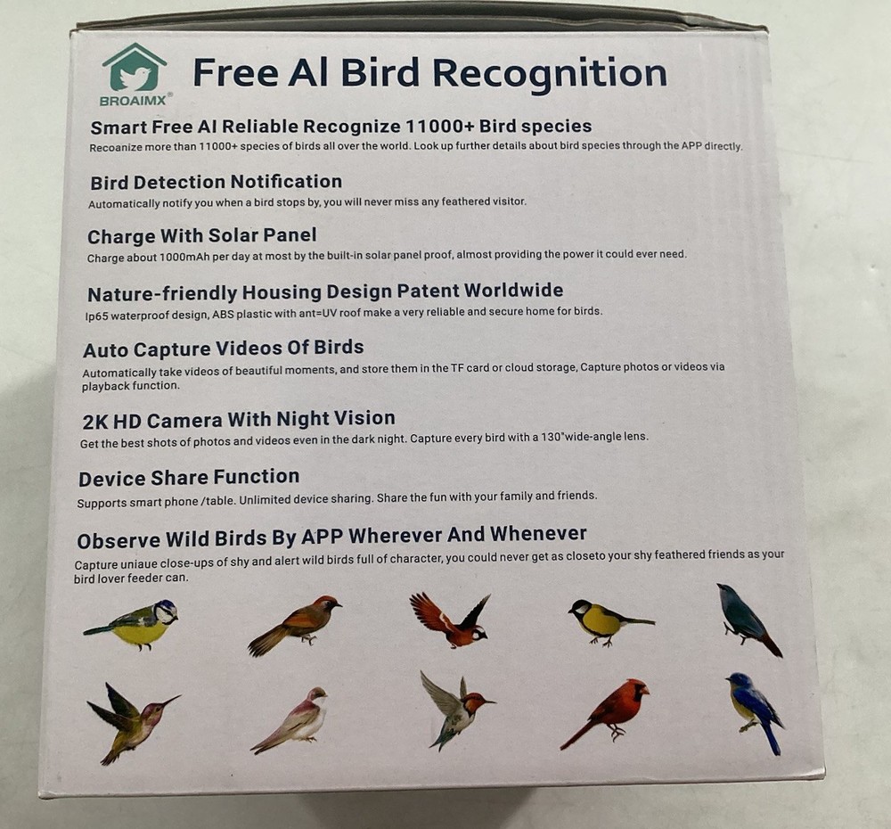 Broaimx Smart AI Recognition Bird Feeder