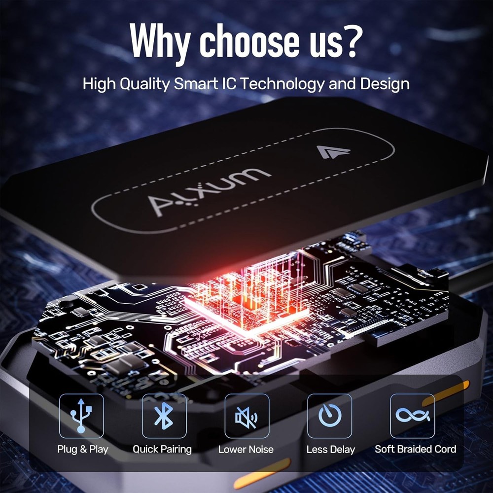 Compact Wireless Android Auto Dongle with Automatic Pairing & Sound Quality