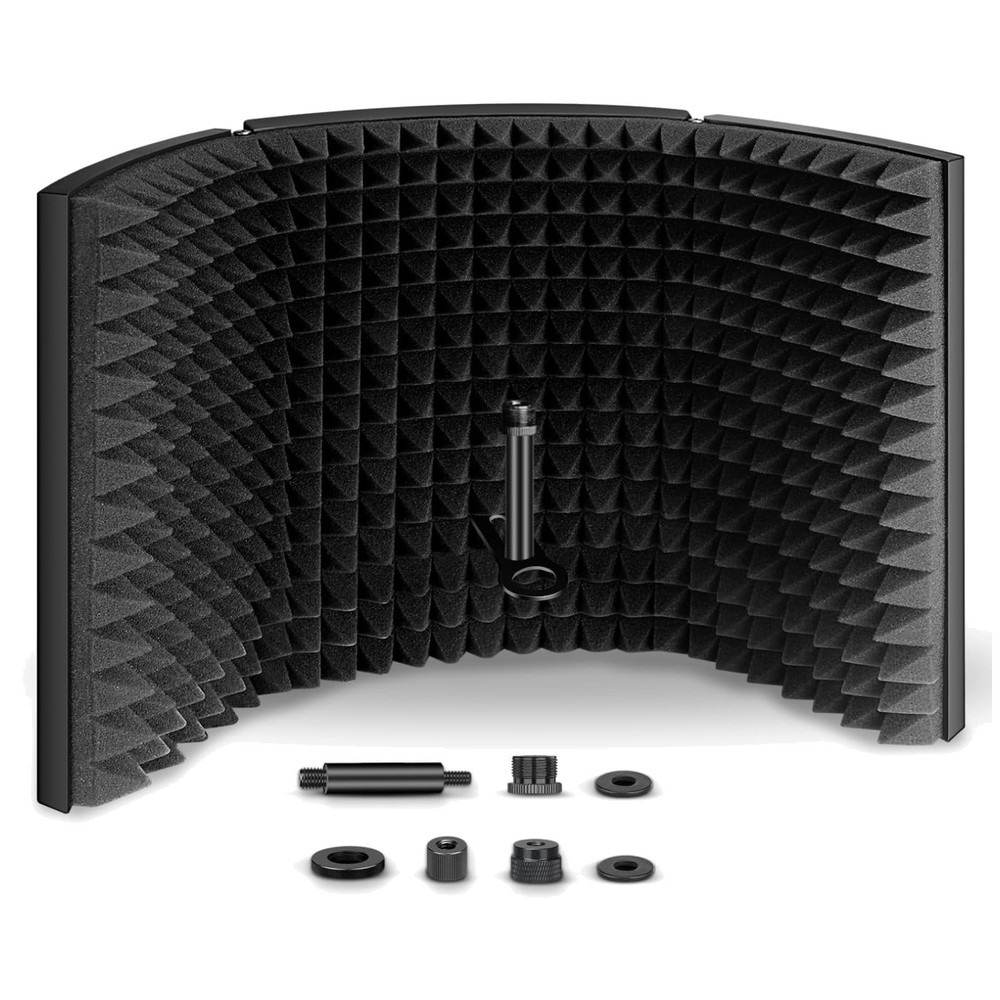 Pro Microphone Isolation Shield for Blue Yeti & Condenser Mics, Compact Design