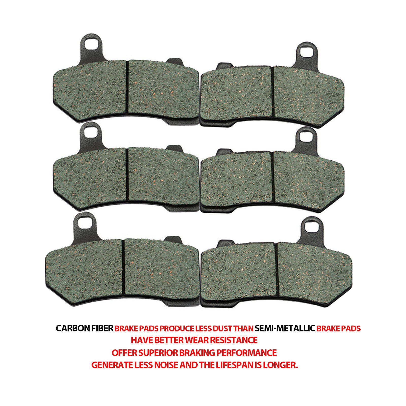 F+R Carbon Brake Pads For Harley Electra Glide Road King Road Street Glide 08 up