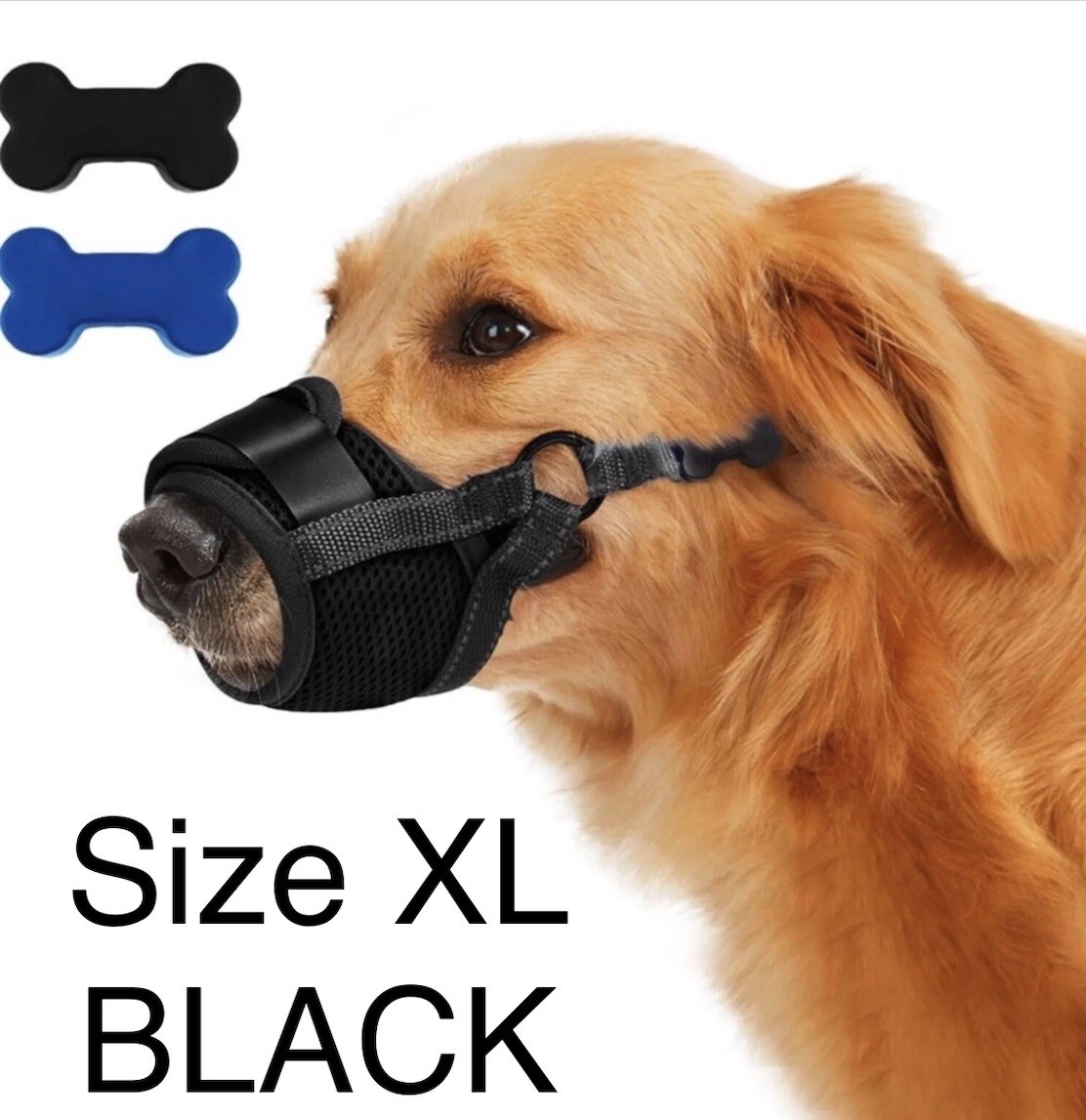 PawWares Dog Muzzle Soft Nylon Adjustable-Breathable-Drinkable | BLACK X-LARGE