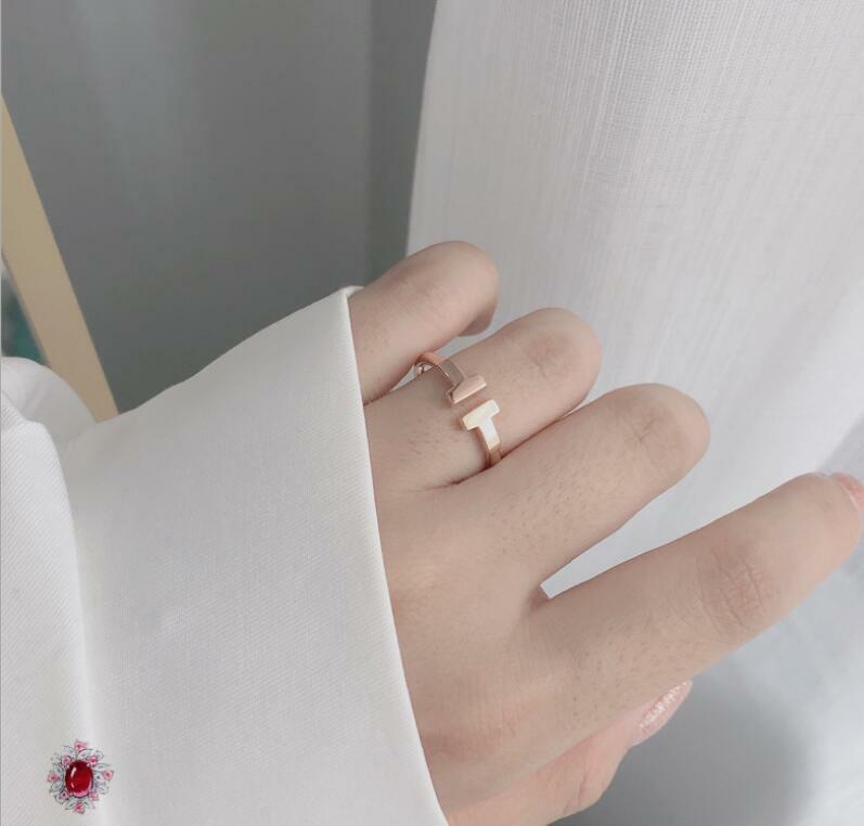 Double T-Shape Silver/Rose Gold/Gold Adjustable Band Ring