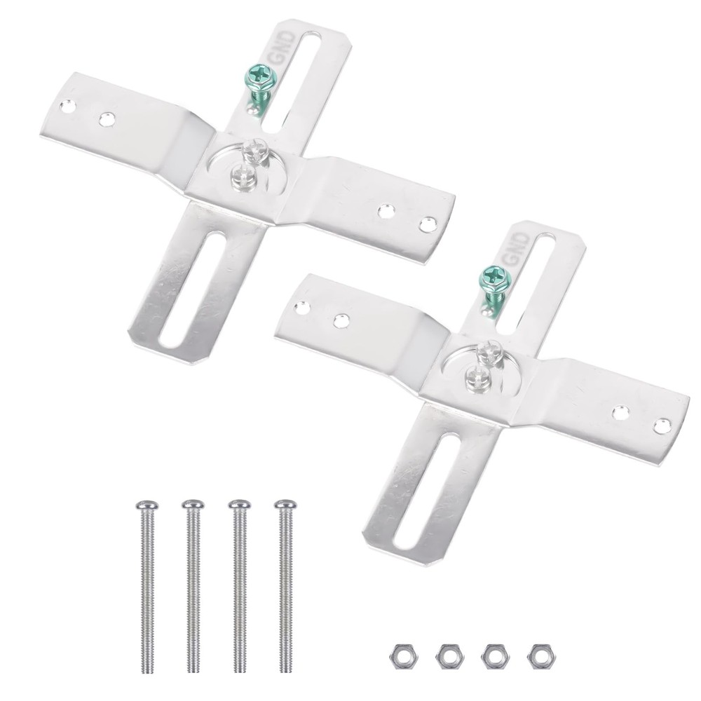 Teemyaa Light Fixture Mounting Brackets, 180° Adjustable A012, Silver