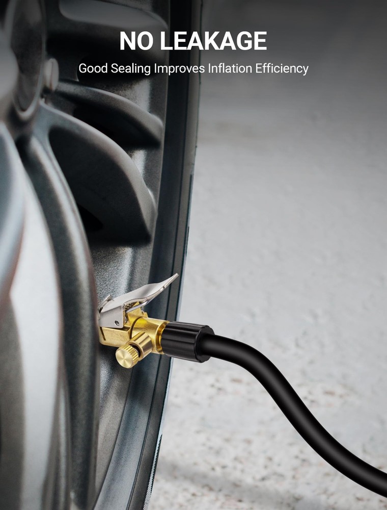 2-Pack Locking Tire Air Chuck, Brass Inflator Quick Release Type, Gold