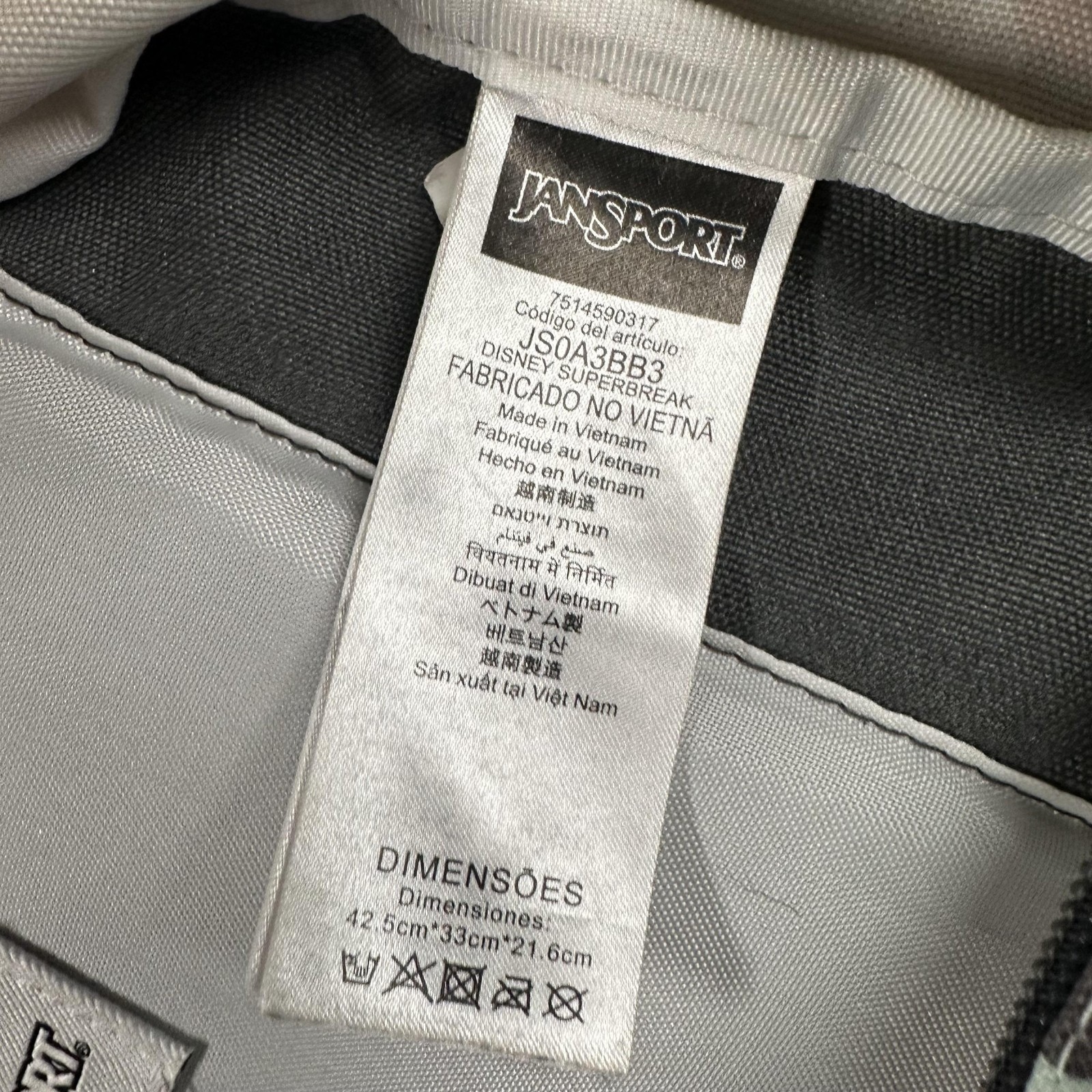 JanSport Disney Superbreak Backpack 18in Mickey Minnie Floral Print Multicolor