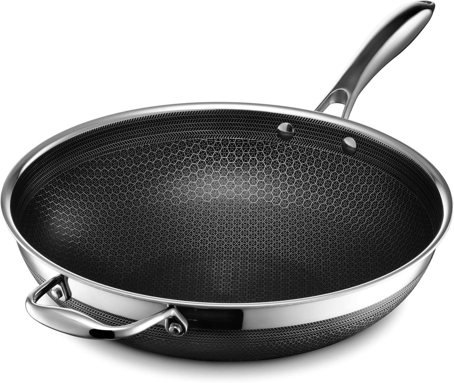 Hexclad Hybrid Cookware Stainless Steel Pan Nonstick 12" Wok - NO LID - NEW!