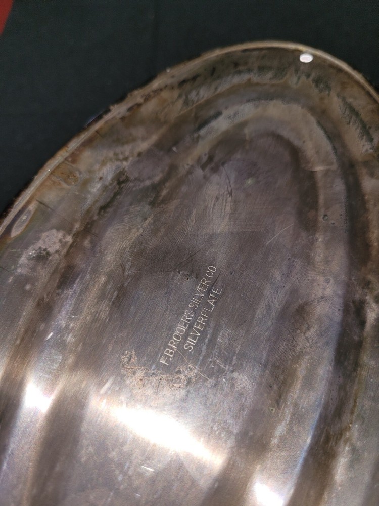 Antique Silver Display Bowl Oval