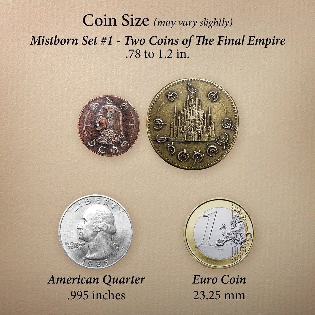 MISTBORN BY BRANDON SANDERSON SET #1 - TWO COINS OF THE FINAL EMPIRE