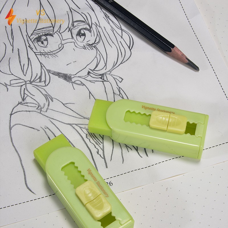 Retractable Eraser with Extra Refill Soft Rubber Break Resistant School Student