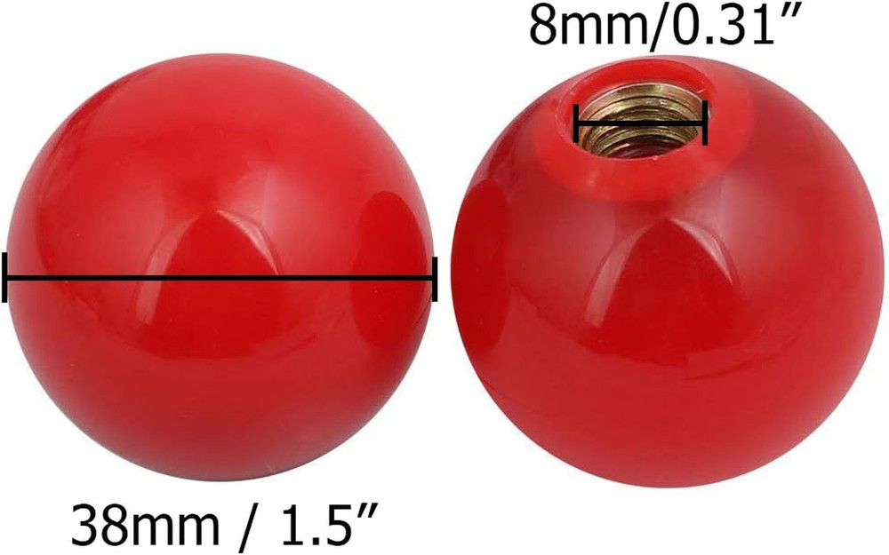 Spherical Round Ball Lever Knobs 5 Pcs 0.4" Female Thread 1.5" Ball