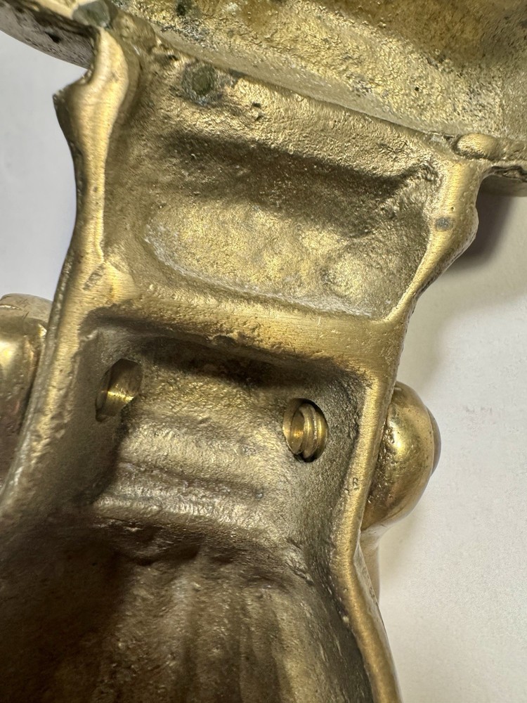 Vintage Solid Brass Door Knocker Shell Pattern 8" Heavy Sturdy Taiwan