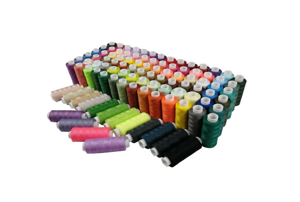100 Colors Sewing Thread Kit 40S/2 40WT Polyester Machines Embroidery Overclock