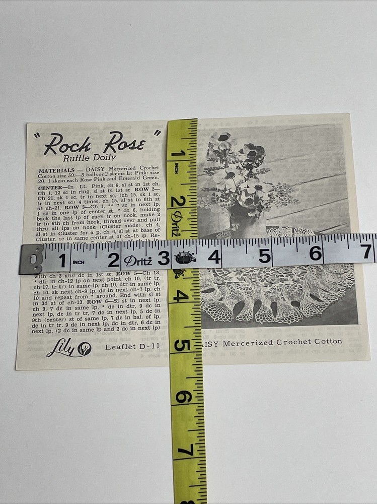 Lily Rock Rose Ruffle Doily Crochet Pattern D11