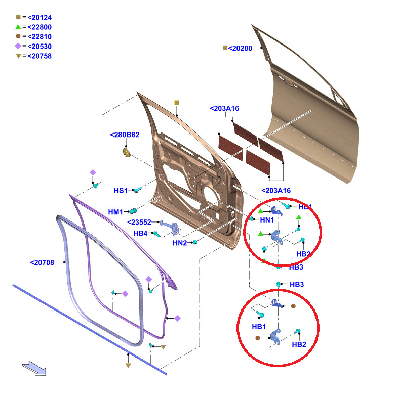 OEM Door Hinge Ford F150 Front Left LH Side Upper & Lower 2015-2025 Factory Pair
