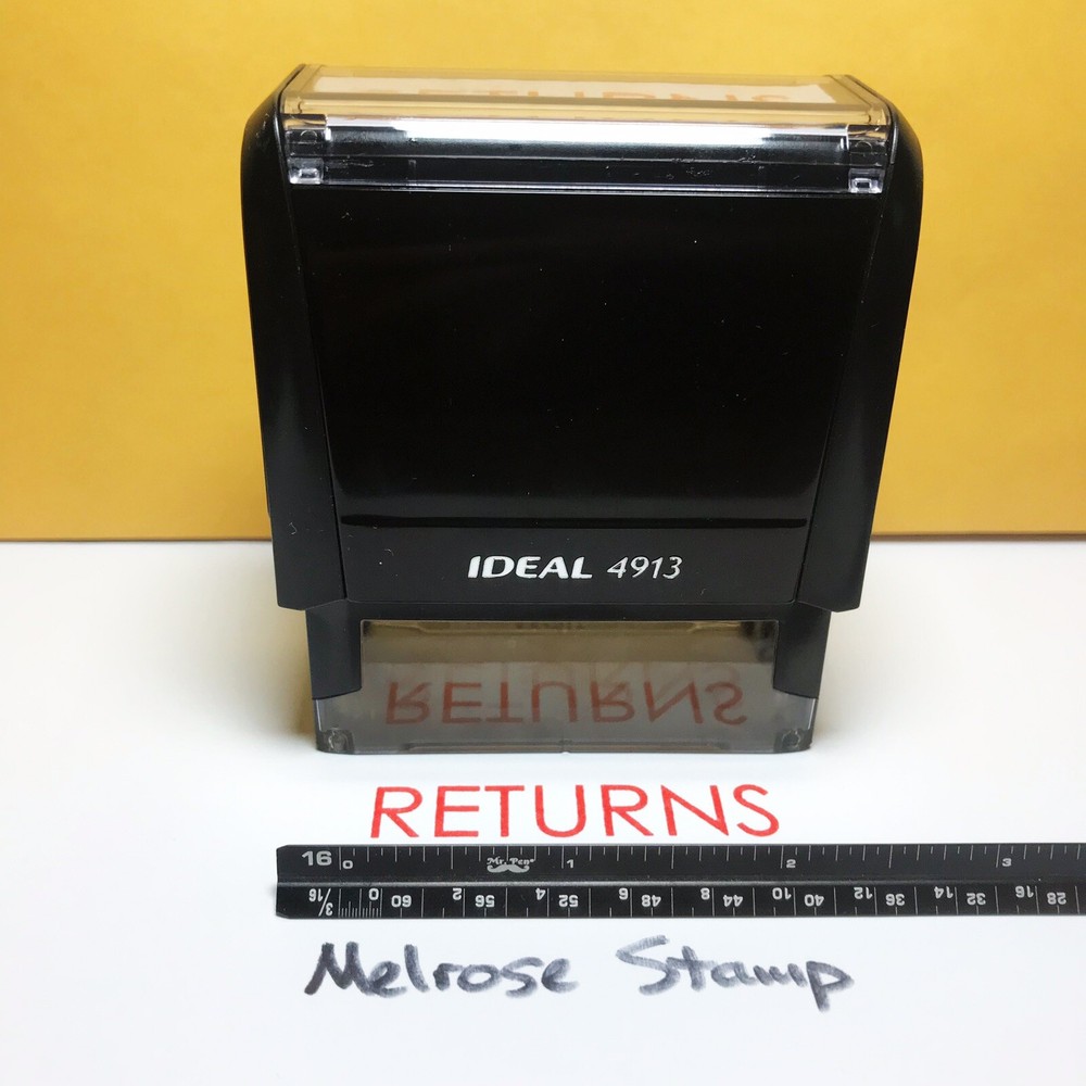 Returns Rubber Stamp Red Ink Self Inking Ideal 4913