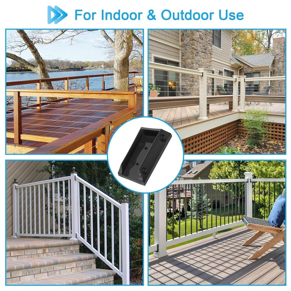 Durable Deck Railing Brackets Set with Screws - Easy Installation for Wood Posts