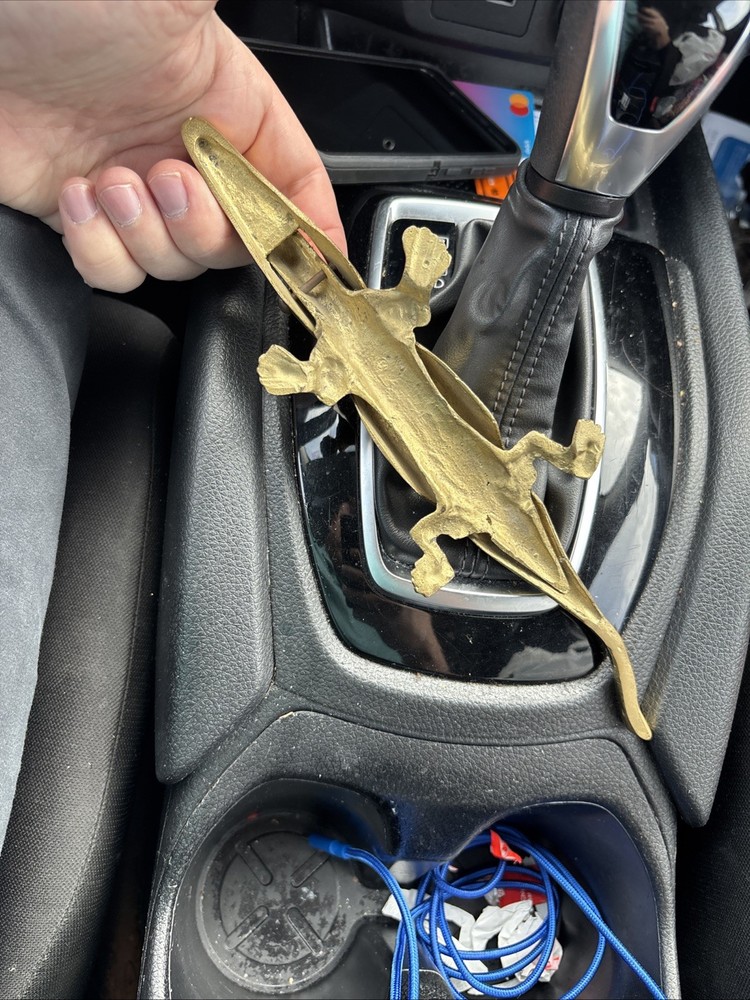 Vintage Crocodile Alligator Caiman Table Brass Nut & Shell Cracker