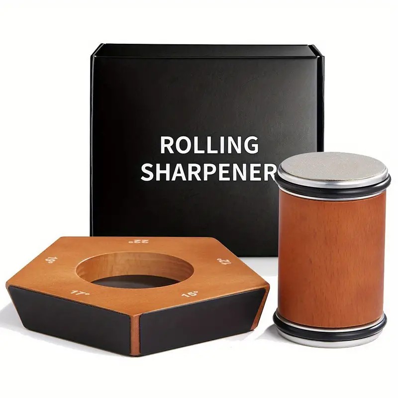 5-Angle Rolling Knife Sharpener - Diamond Coated Manual Disc No Power Supply