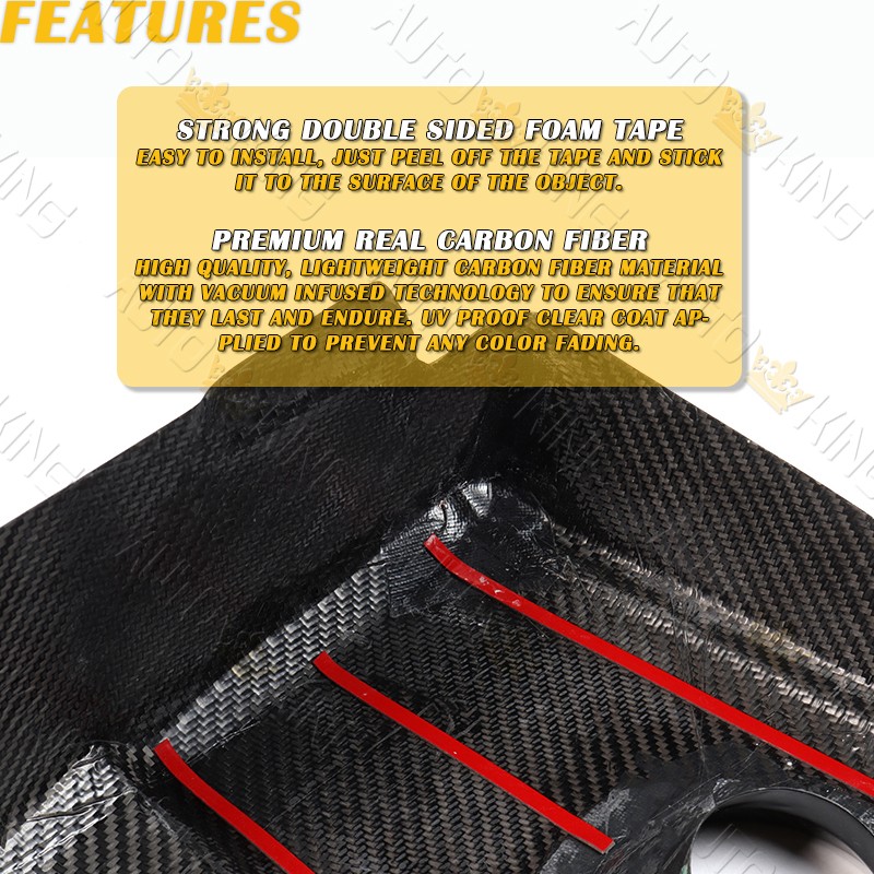 FIT 18-20 TOYOTA CAMRY LIGHT-WEIGHT REAL CARBON FIBER ENGINE TOP COVER KIT