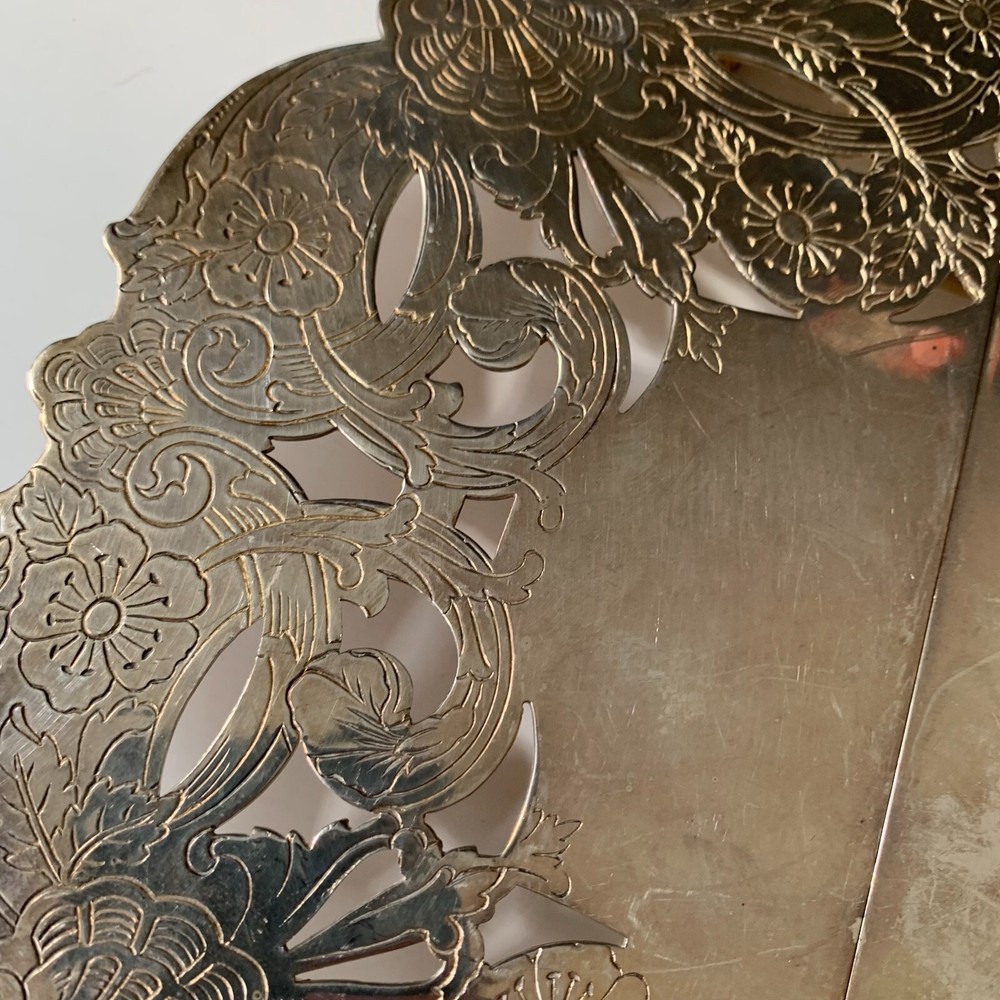 VINTAGE IFS LTD 40 SILVER PLATED TRIVET EXPANDABLE z