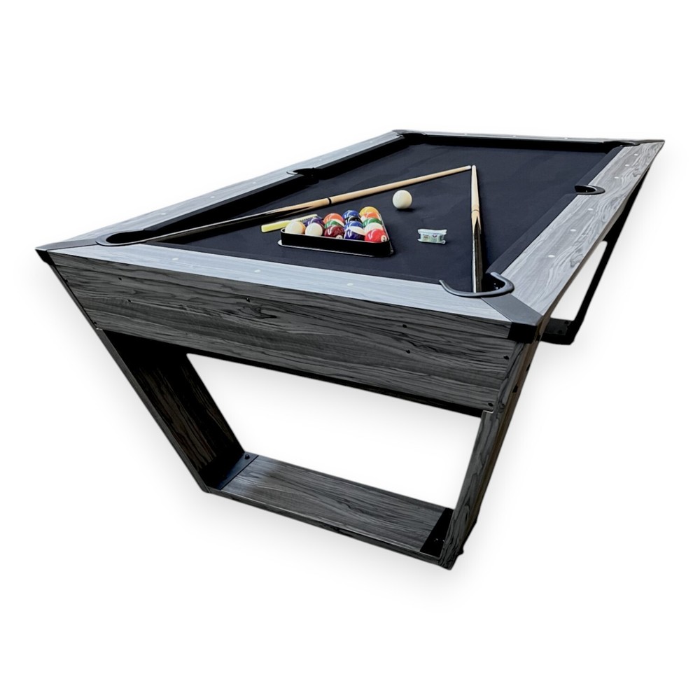 7 FT Pool Table Black Design Billiards with accessories – Neptune