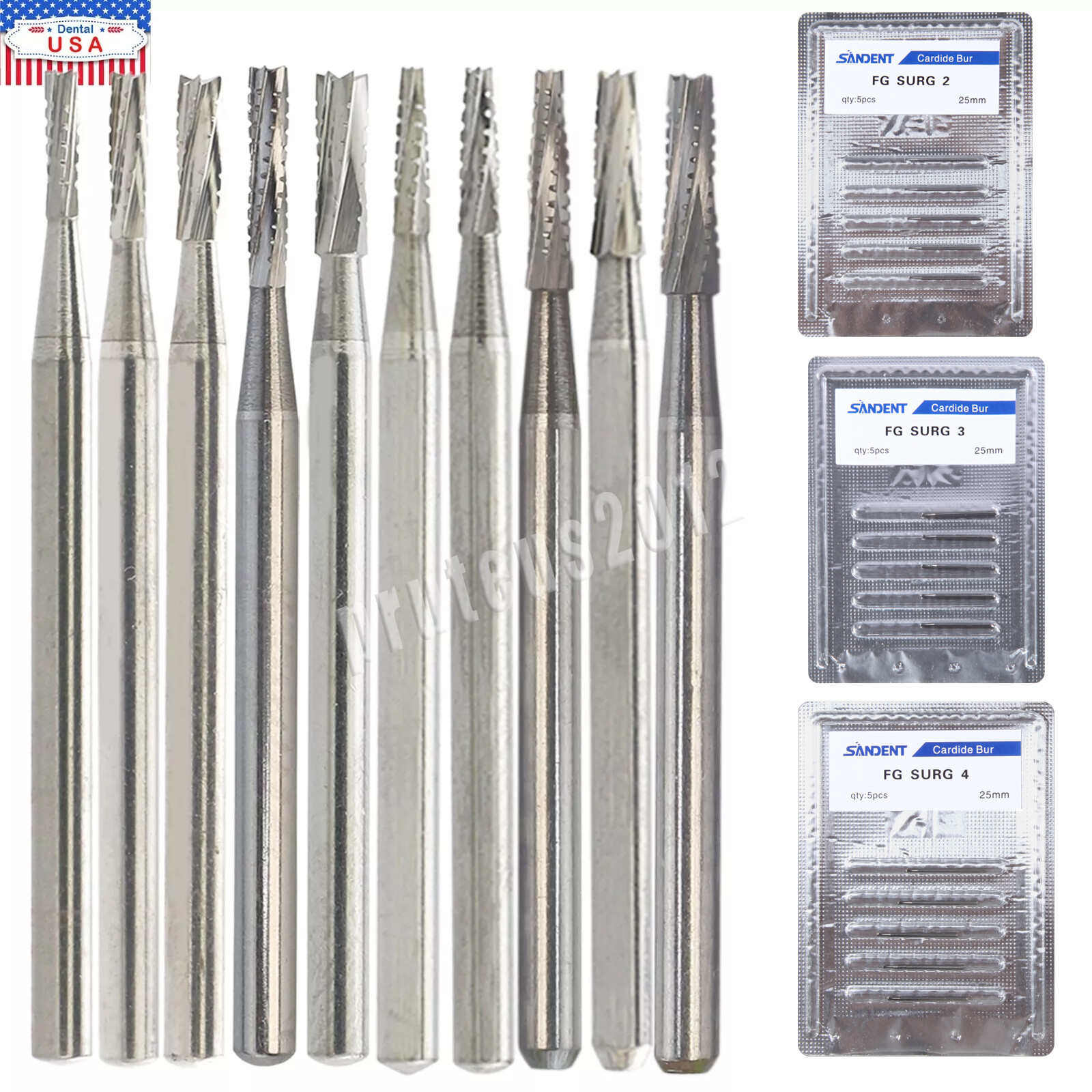 Dental Surgical Bur Long 557L 558 556 Carbide Burr 25mm High Speed