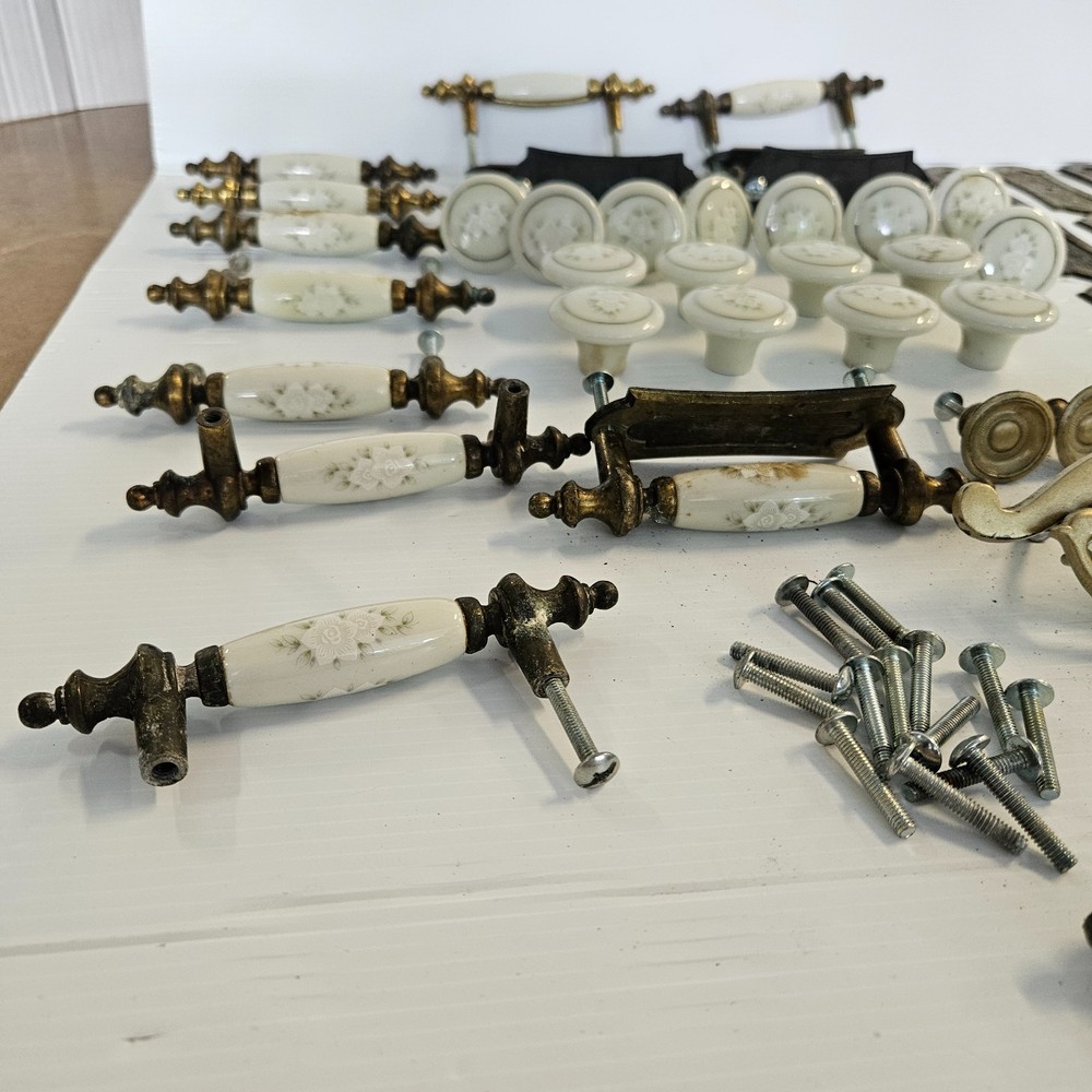 Large Lot Of Assorted Drawer Knobs And Pulls ( mixed lot)