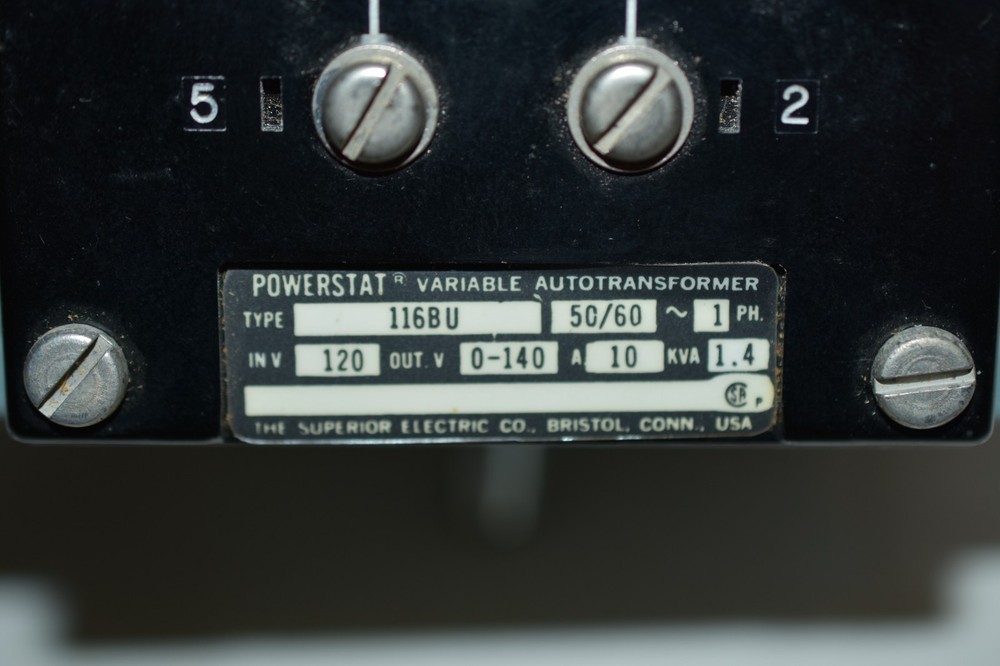Superior Electric Powerstat Variable Autotransformer type 116BU