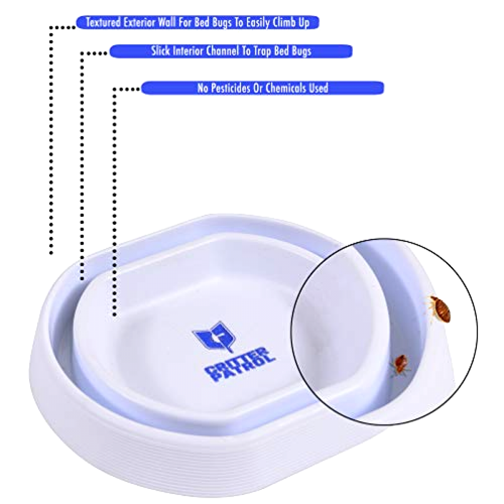Bed Bug Trap 8 Pack White 3M Rubber Base Pads Included Pest Control Alternative