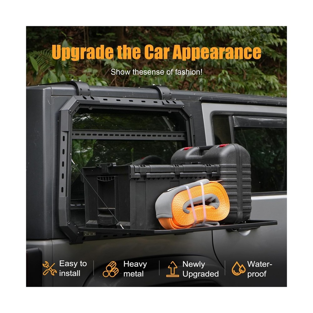 Multifunctional Rear Window Storage Panel Compatible with 2007-2018 Jeep Wran...