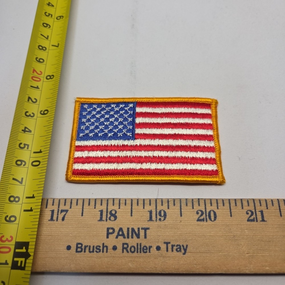 American Flag Patch Gold Border Patch FREE SHIPPING