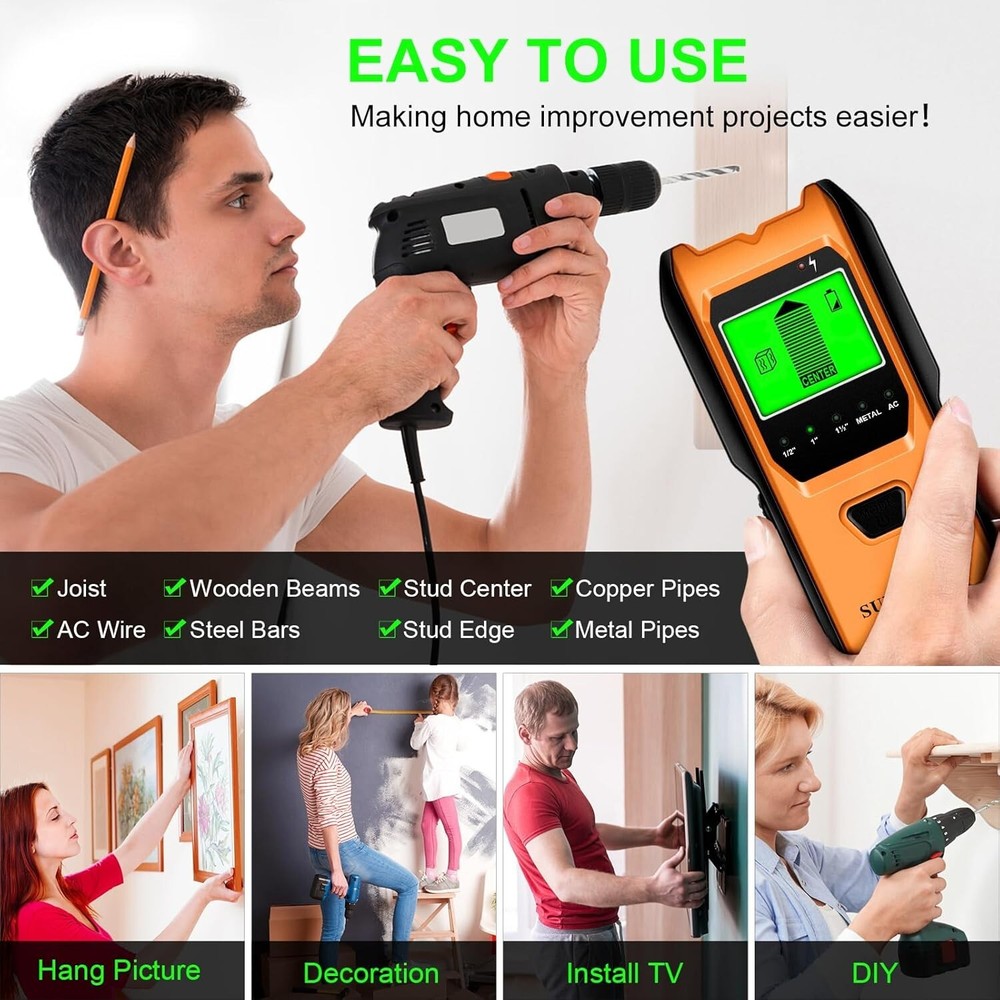 Stud Finder Wall Scanner - 5 in 1 Electronic Stud Detector with Upgraded Smart