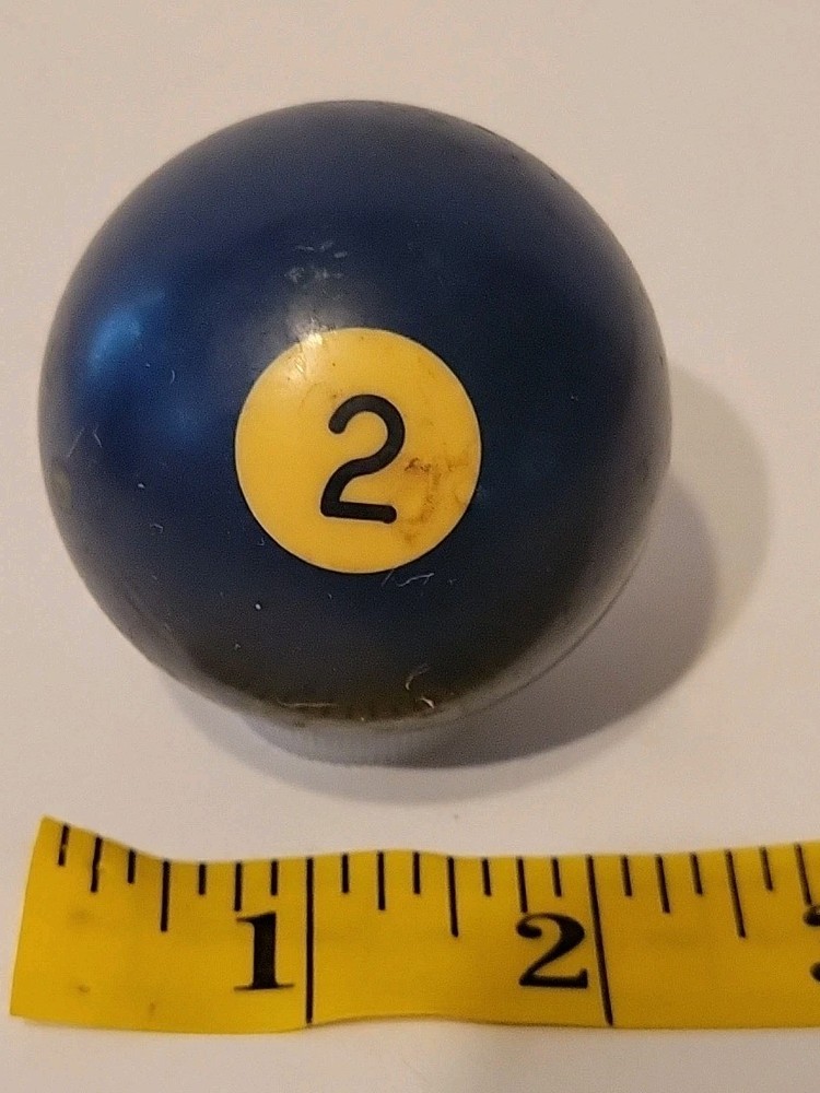 Vintage No. 2 Solid Blue Pool Ball Billiard 2" Replacement (D)