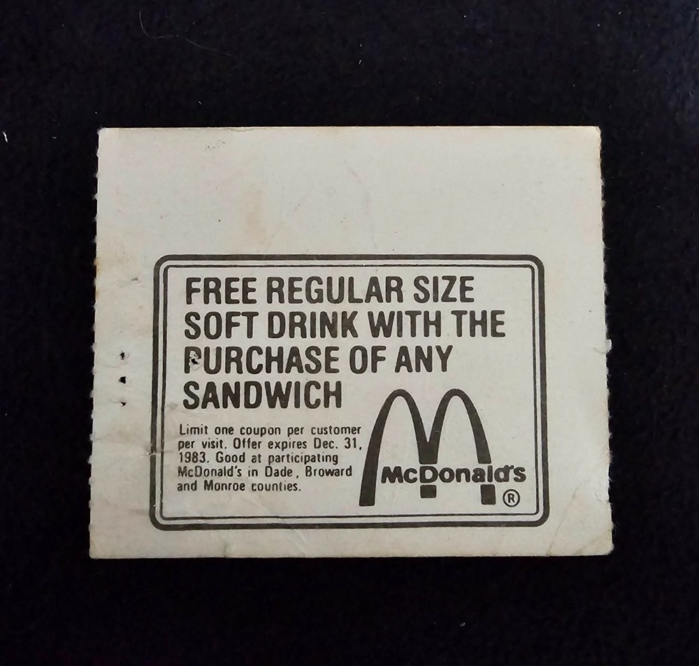 Adam Ant Sunrise, FL. Ticket Stub 1983