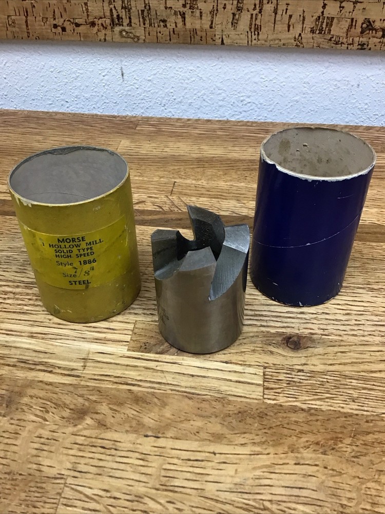 MORSE 7/8”.  ( 1 3/4” ) Hollow Mill Solid Type High Speed 1886 Type