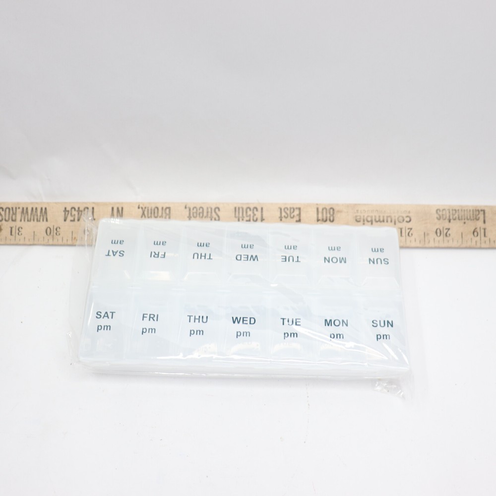 Weekly Twice-A-Day Pill Organizer Clear Large