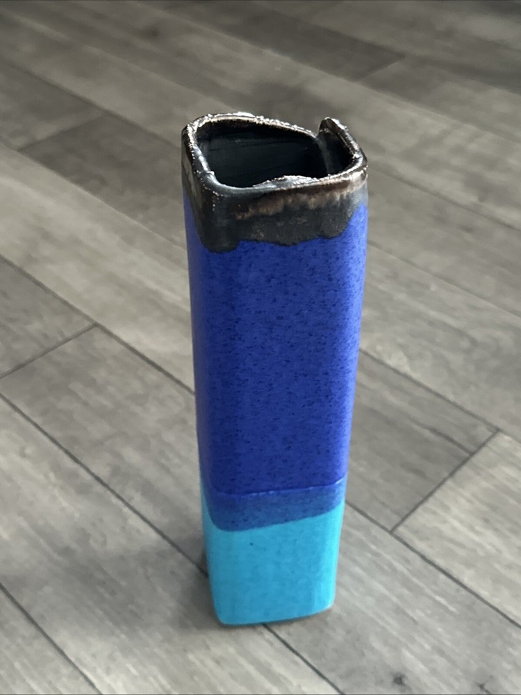 Aegean Sea Blue Ceramic Vase 10"
