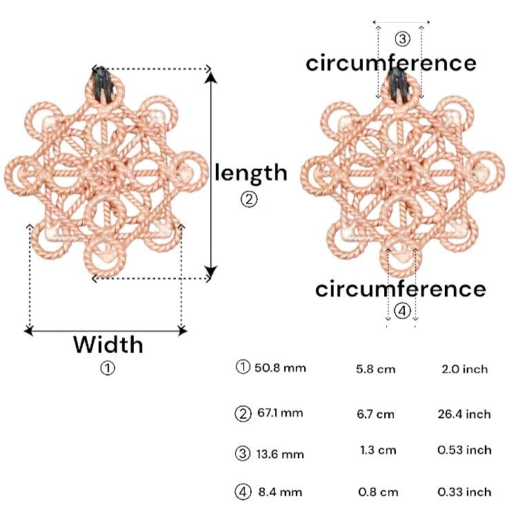 Tensor Ring 10 Metatron Cube Pendant Sacred Cubit 144,Copper,Handmake