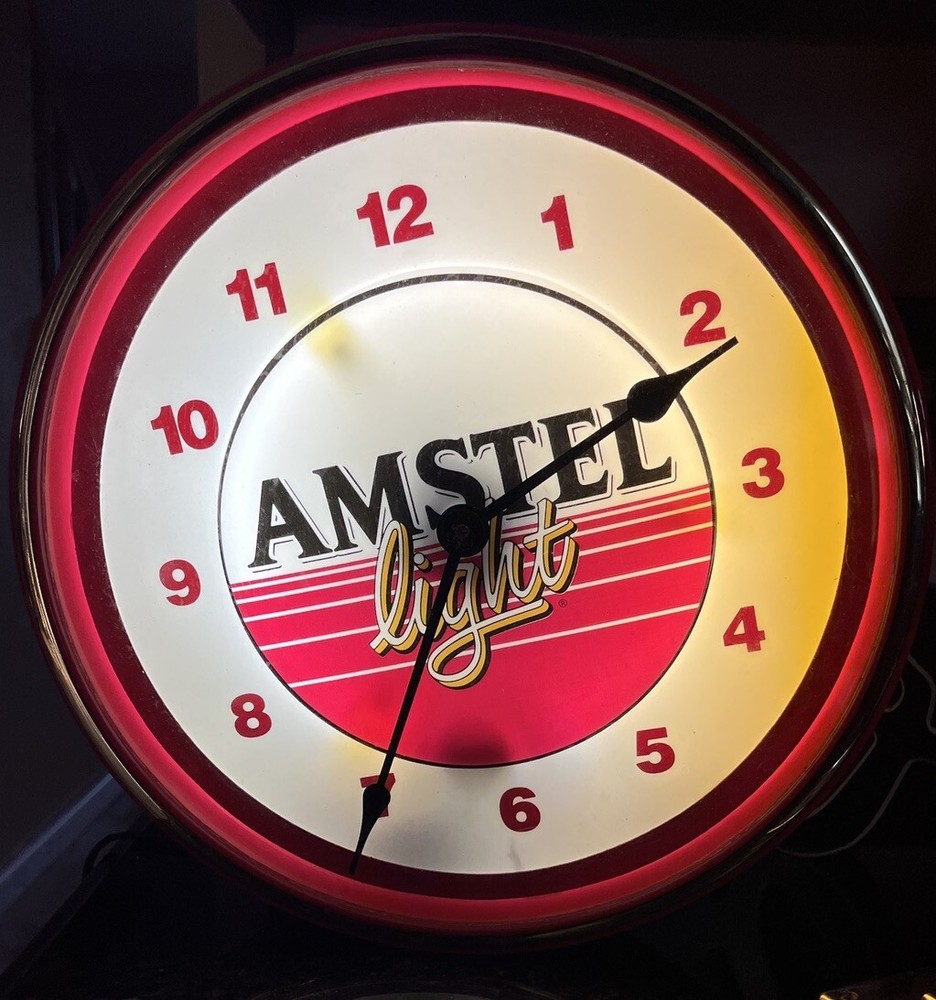 Vintage Amstel Light Beer Clock Wall Clock Light Up NEW IN BOX